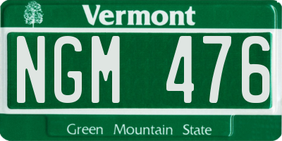 VT license plate NGM476