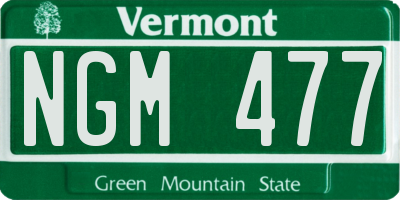 VT license plate NGM477