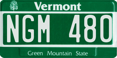 VT license plate NGM480