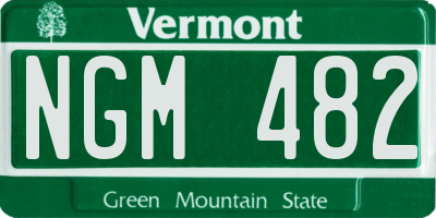 VT license plate NGM482