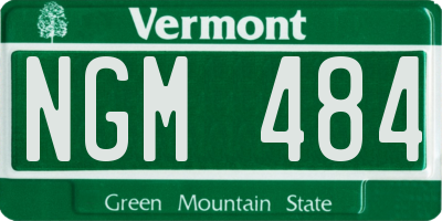 VT license plate NGM484