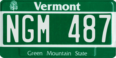 VT license plate NGM487