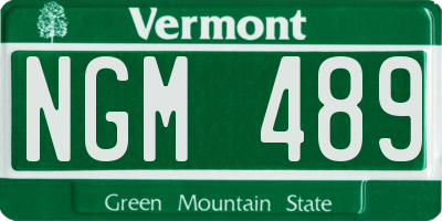 VT license plate NGM489