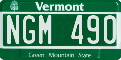 VT license plate NGM490