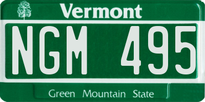 VT license plate NGM495