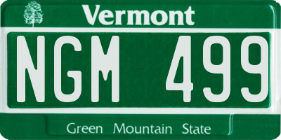 VT license plate NGM499