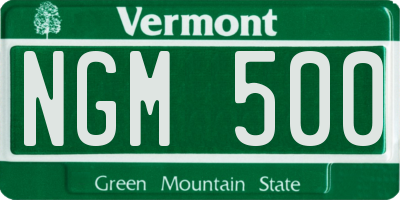 VT license plate NGM500