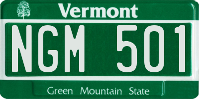 VT license plate NGM501