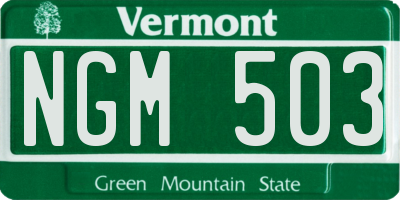 VT license plate NGM503