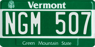 VT license plate NGM507