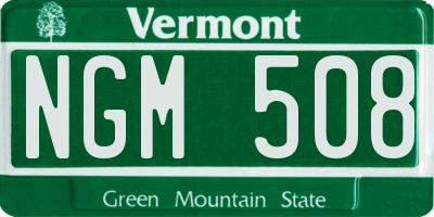 VT license plate NGM508