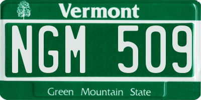 VT license plate NGM509