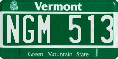 VT license plate NGM513