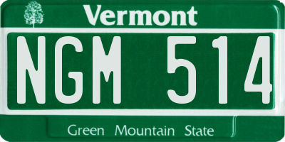 VT license plate NGM514