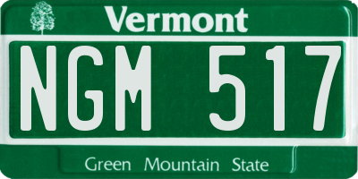 VT license plate NGM517
