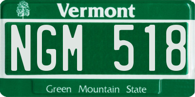 VT license plate NGM518