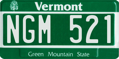 VT license plate NGM521