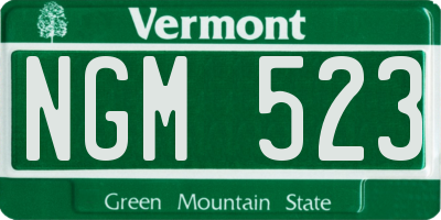 VT license plate NGM523