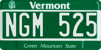 VT license plate NGM525