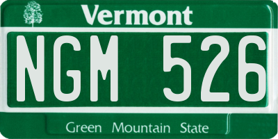 VT license plate NGM526