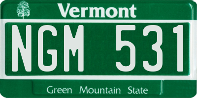 VT license plate NGM531