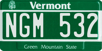 VT license plate NGM532