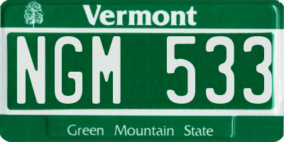VT license plate NGM533
