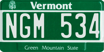 VT license plate NGM534