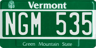 VT license plate NGM535
