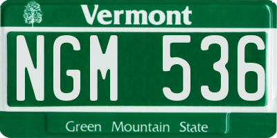 VT license plate NGM536