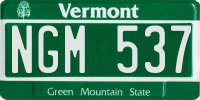 VT license plate NGM537