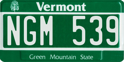 VT license plate NGM539