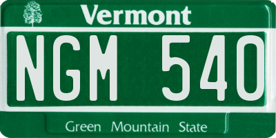 VT license plate NGM540