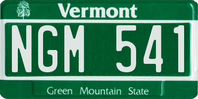 VT license plate NGM541