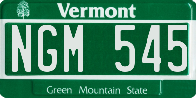 VT license plate NGM545