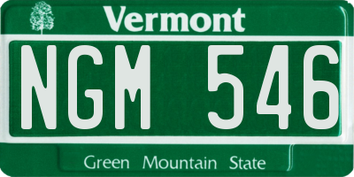 VT license plate NGM546