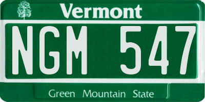 VT license plate NGM547