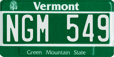VT license plate NGM549