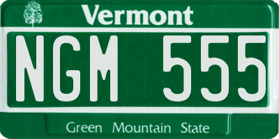 VT license plate NGM555