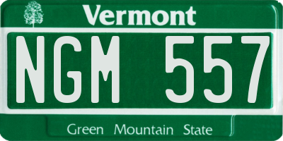 VT license plate NGM557