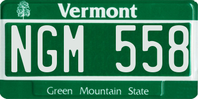 VT license plate NGM558
