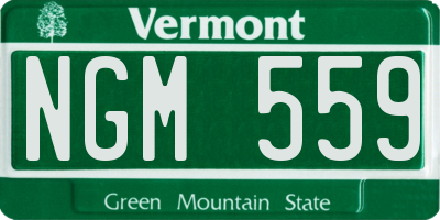 VT license plate NGM559