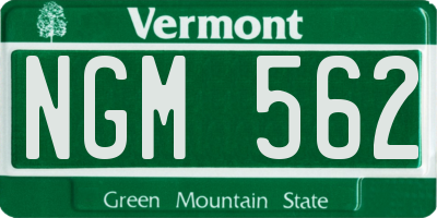 VT license plate NGM562