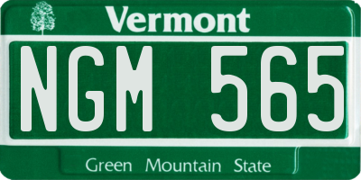 VT license plate NGM565