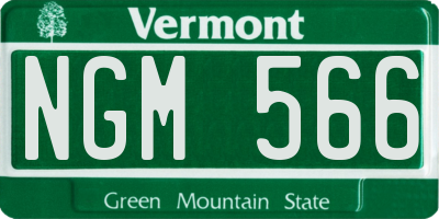 VT license plate NGM566