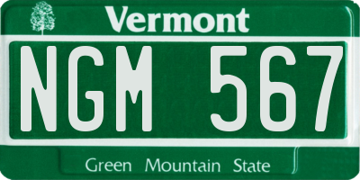 VT license plate NGM567