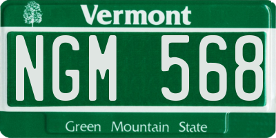 VT license plate NGM568