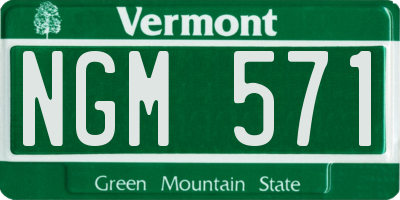 VT license plate NGM571