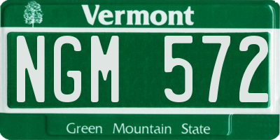 VT license plate NGM572