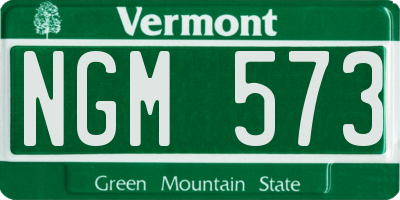 VT license plate NGM573